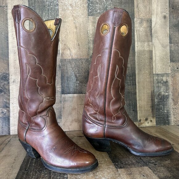 Tony Lama Vintage Gold Label Buckaroo Western Cowboy Boots Mens 11.5 D - Picture 2 of 12